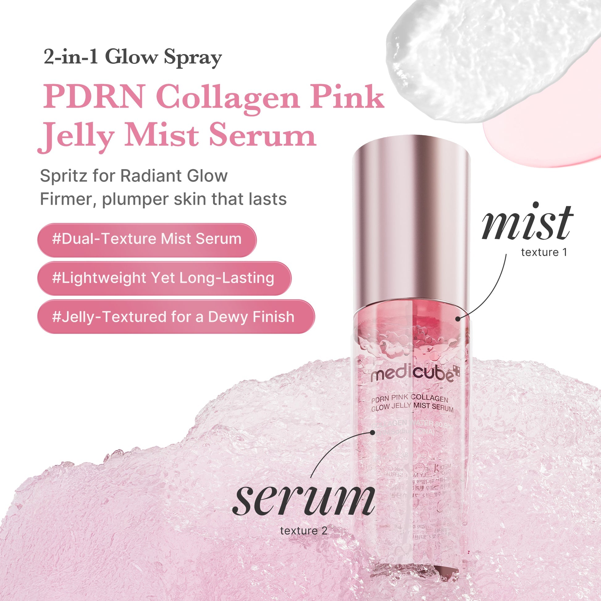 [Medicube] PDRN Pink Collagen Glow Jelly Mist Serum