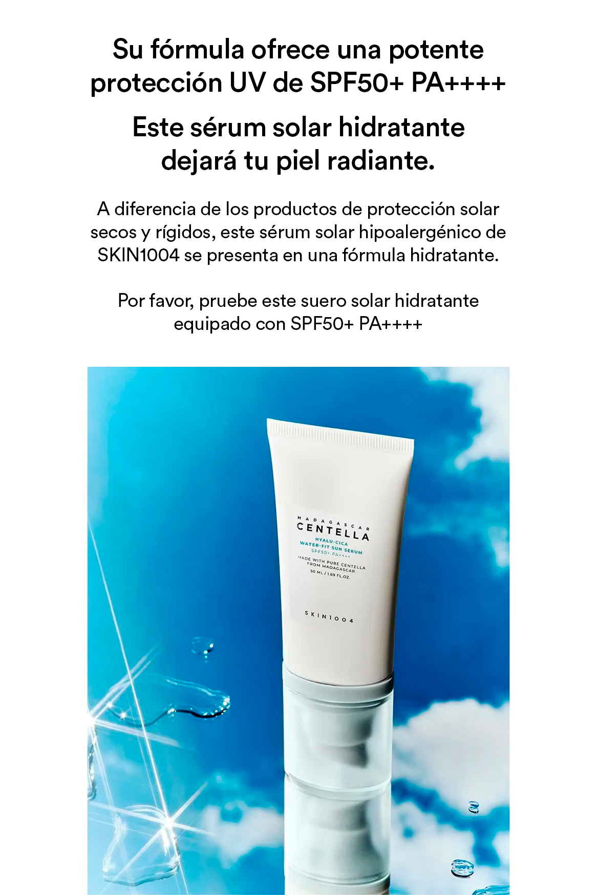 [SKIN1004] Madagascar Centella Hyalu-Cica Water-Fit Sun Serum SPF50+ PA++++