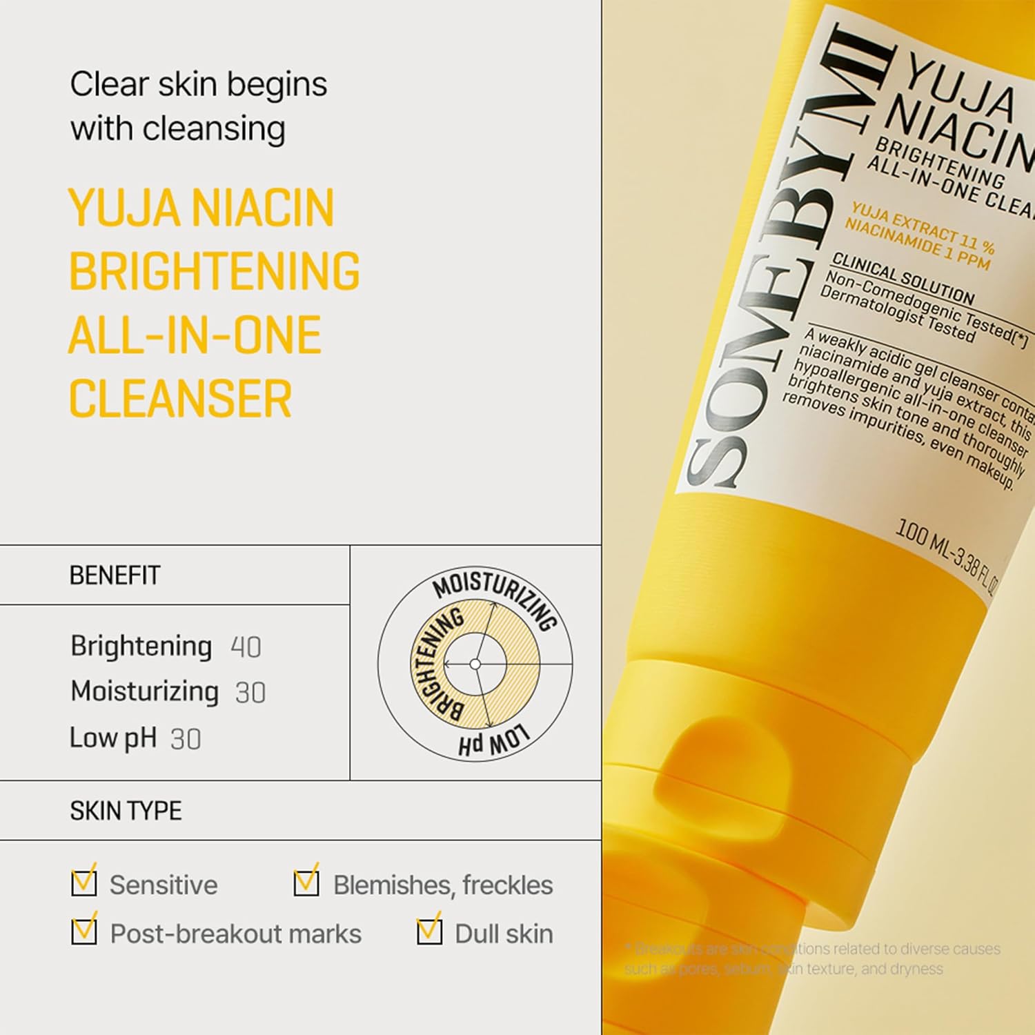 [Some By Mi] Yuja Niacin Brightening All-In-One Cleanser