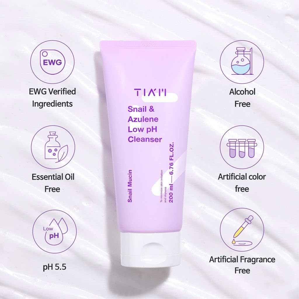 [TIA'M] Snail & Azulene Low pH Cleanser