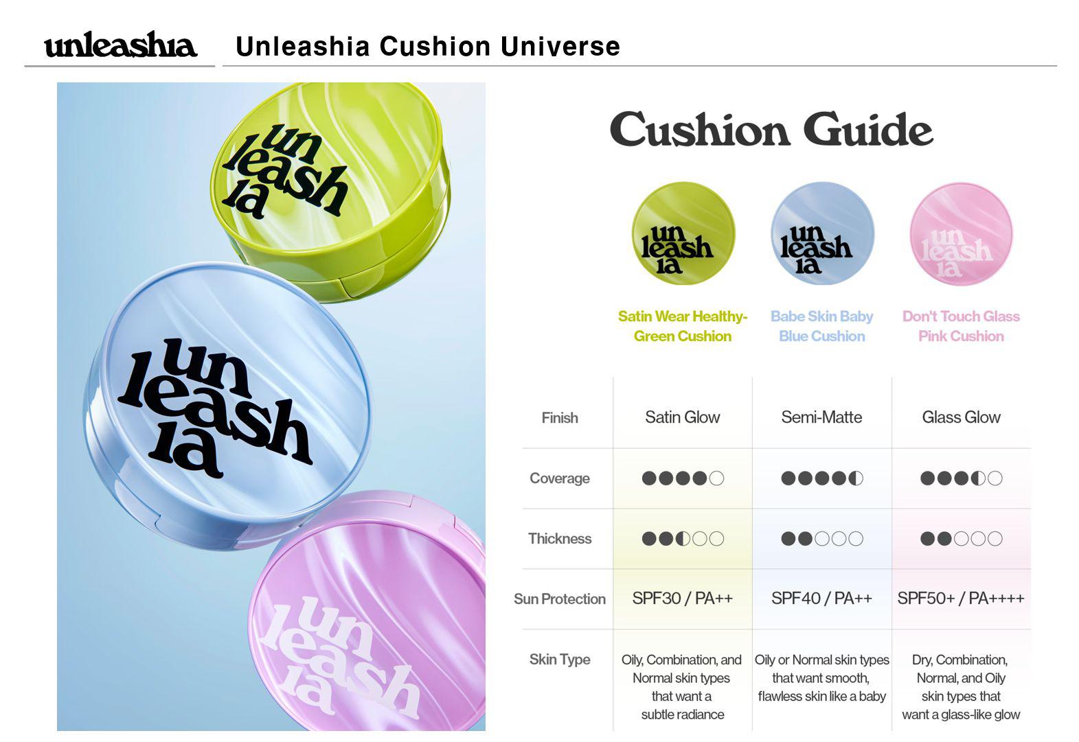 [Unleashia] Babe Skin Baby Blue Cushion RE-FEEL SPF40 PA++